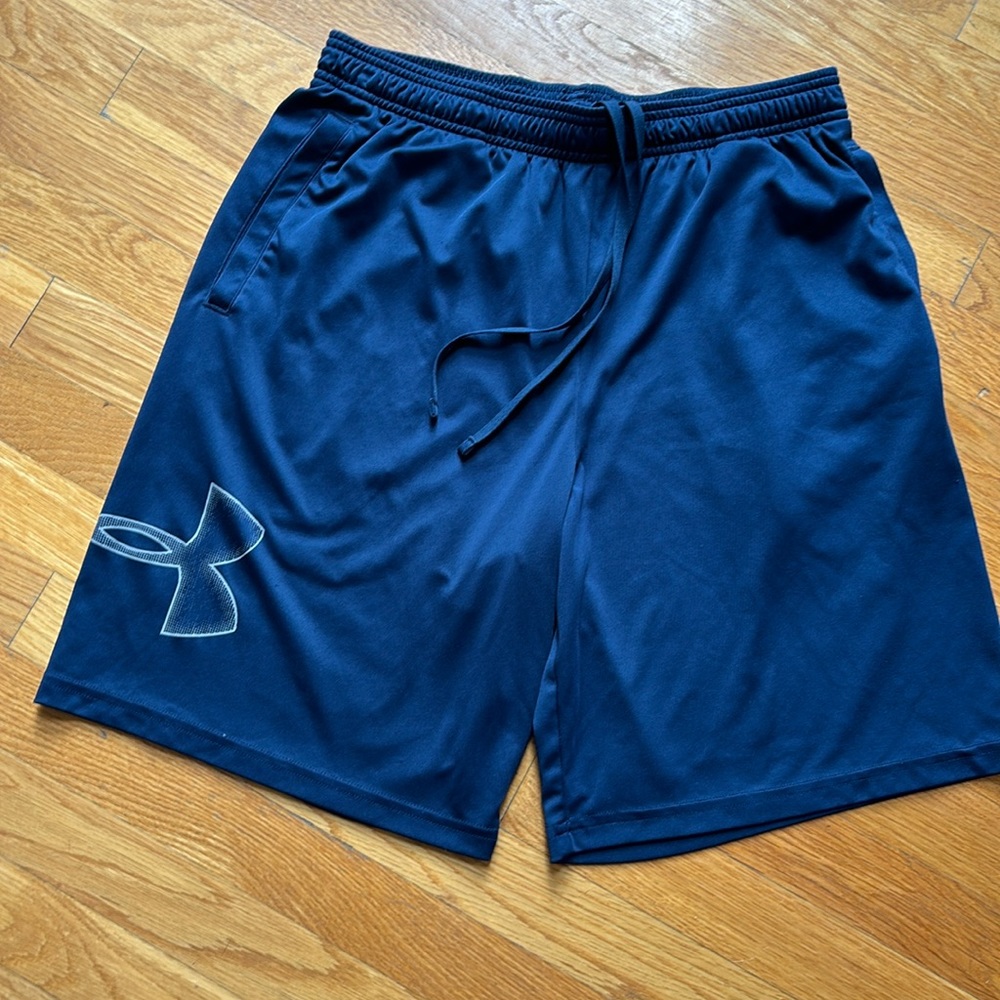 Navy athletic shorts-only worn a few times. Like new condition. Smoke free home